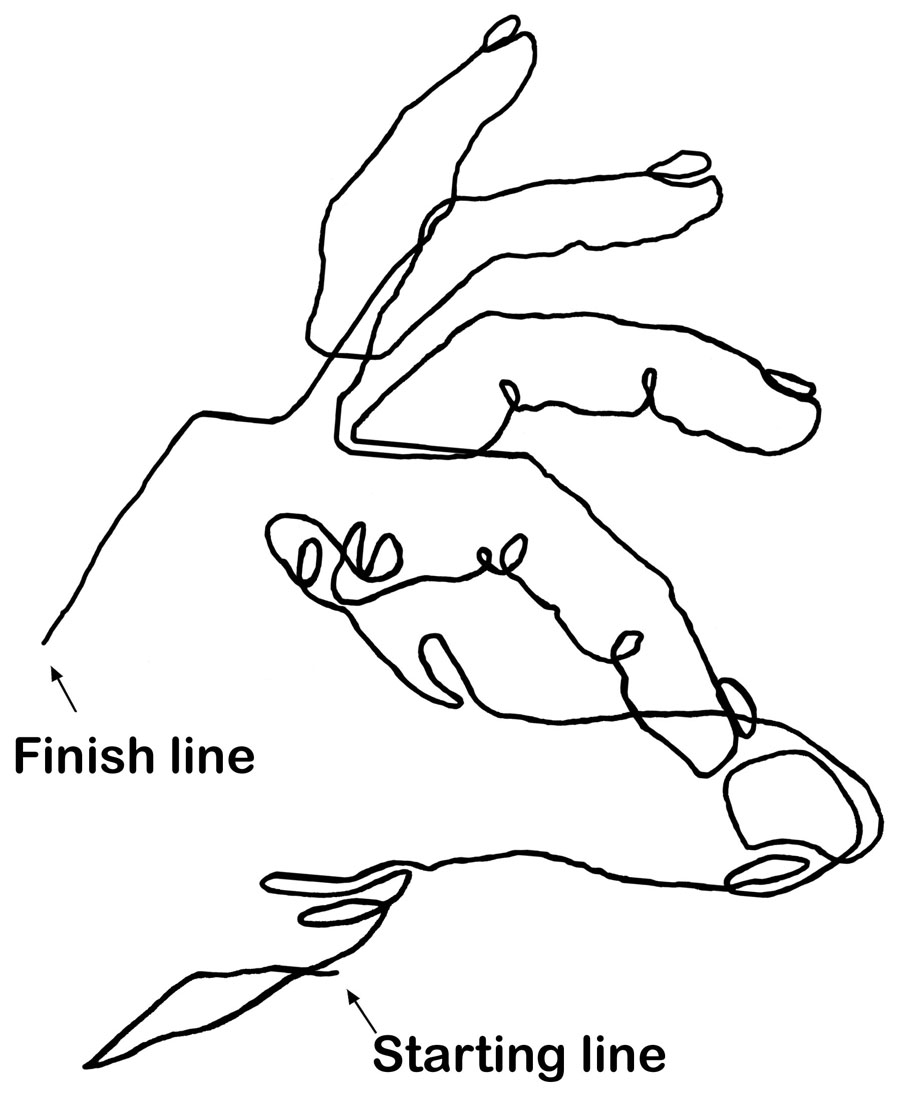 blind contour line